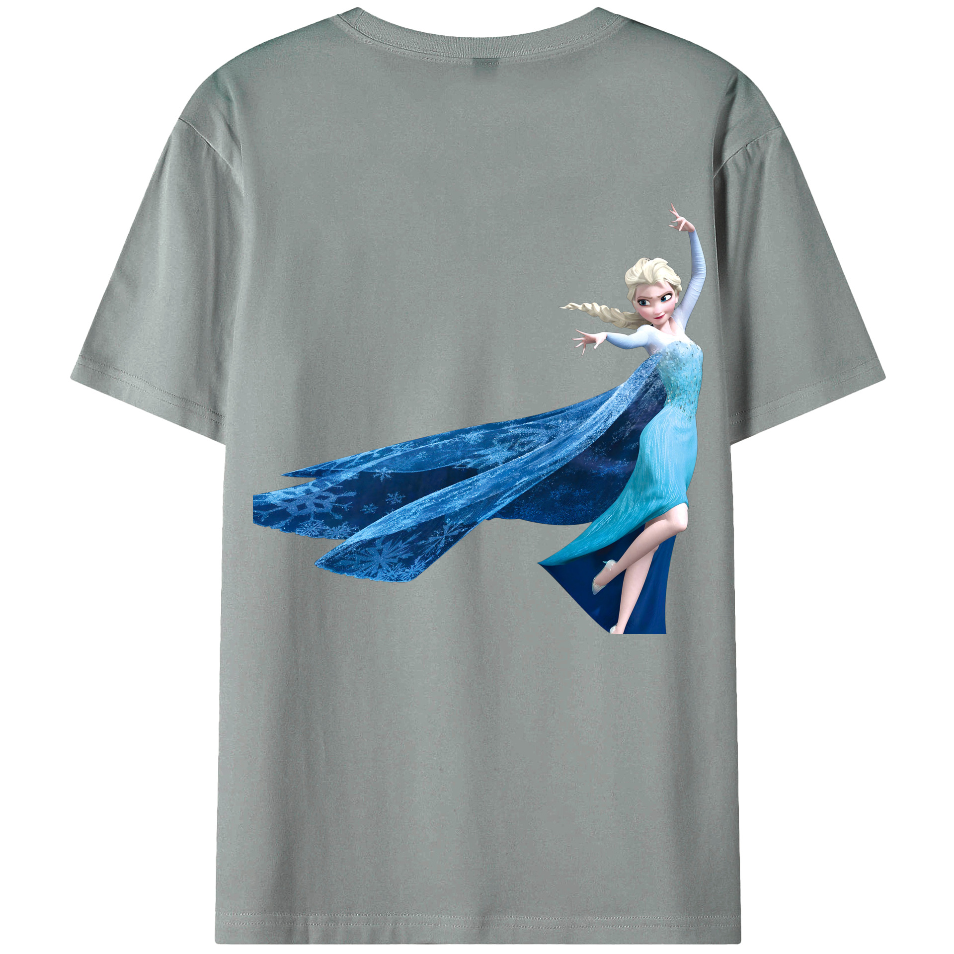 （画像用） アナと雪の女王 アンナ エルサ Frozen Anna Elsa 綿100％ メンズ半袖Tシャツ（バックプリント） 通気性